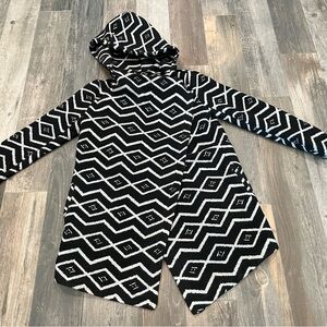 BB Dakota urban outfitters Aztec tribal Hooded Coat Black gray pea coat boho